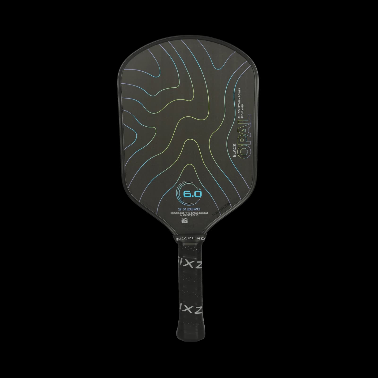 Six Zero Black Opal 14mm Elongated pickleball paddle